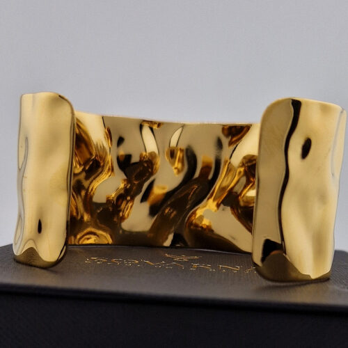 Aurora Wide Hammered Cuff Bracelet