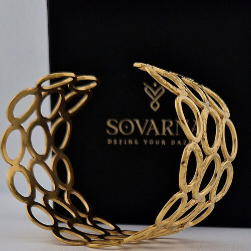 Ayira Hammered Oval Cut-Out Cuff