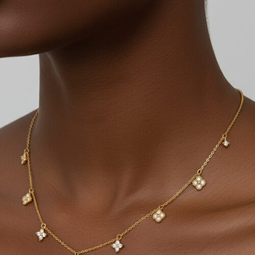 Dainty Clover Drop Necklace