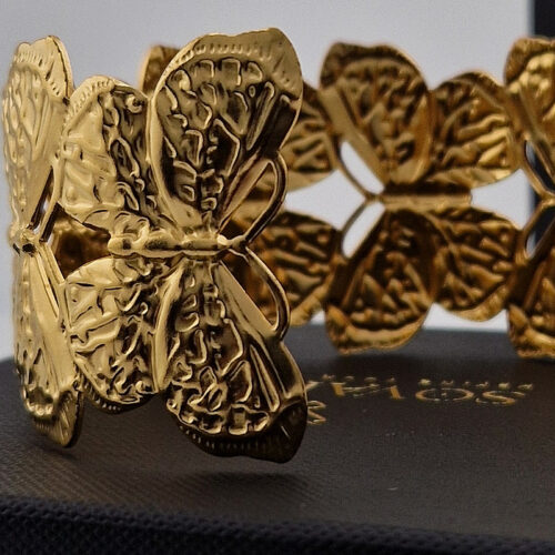 Golden Butterfly Statement Stainless Steel Cuff Bracelet