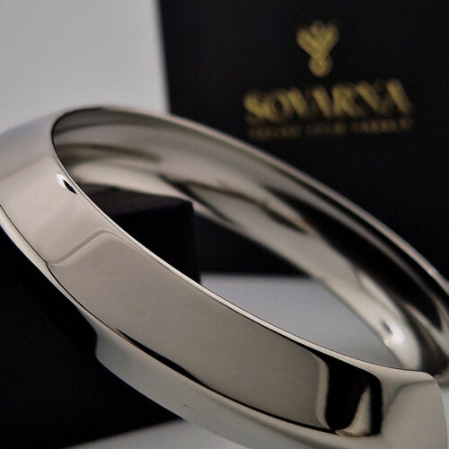 Polished Geometric Stainless Steel Bangle Bracelet