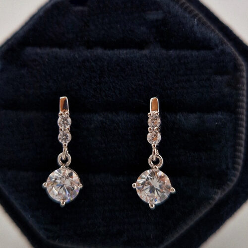Rewa Classic Drop Moissanite Earrings