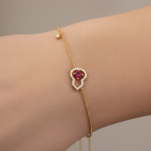Ruby Heart Bracelet