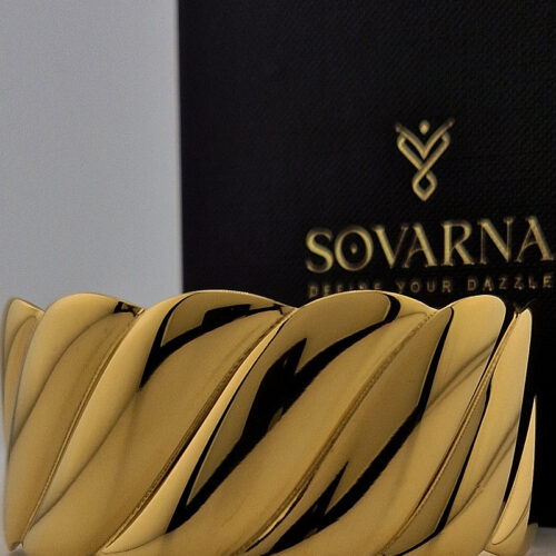 Serena Pleated Gold Cuff Bracelet