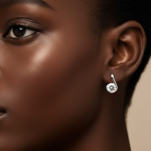 Vela Teardrop Moissanite Stud Earrings