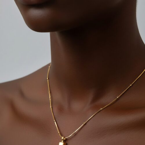Gold Bar Pendant Necklace